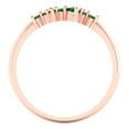 thumbnail image 5 of 0.17 ctw Wedding Band for Women - 18K Rose Gold Simulated Emerald Stackable Eternity Ring, 5 of 6