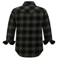 thumbnail image 2 of COEVALS CLUB Mens Flannel Long Sleeve Shirts Corduroy Lined Snap Button Up Cotton Western Solid Shirts (Gray Black/M 19#), 2 of 4