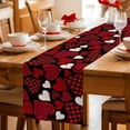 thumbnail image 5 of Valentine's Day Table Runner 72 Inches, Red Black Love Hearts Plaid Romantic Bed Runner Dresser Scarves Tabletop for Indoor Outdoor Parties/Ceremony/Banquet, 14" x 72", 5 of 8
