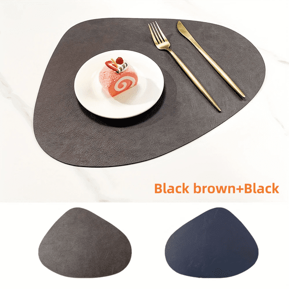 PU Leather Placemats, Waterproof Coffee Coasters, Kitchen Table Mats, Easy to Wipe Off ,Wrinkle  Kitchen Dining Table Mats
