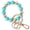 Gold Bead+Green Bead, variant on Wristlet Keychain Silicone Beaded Key Ring Bracelet for Women Elastic Bangle Key Chain Holder (Gold bead + white bead)