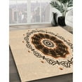 thumbnail image 3 of Ahgly Company Machine Washable Indoor Round Transitional Light Brown Area Rugs, 3' Round, 3 of 7