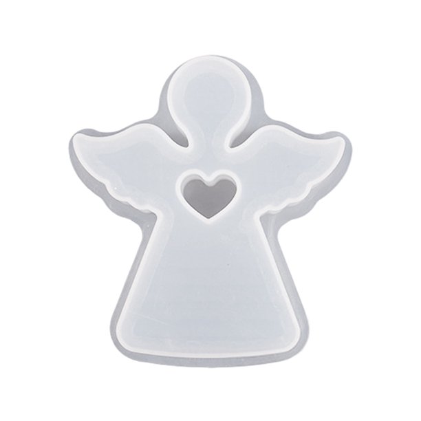 Molde de silicona con forma de casa de conejo de Pascua, forma de ángel, para resina, velas y yeso, manualidades, jabón flexible y reutilizable, molde de arcilla polimérica, decoración del hogar.