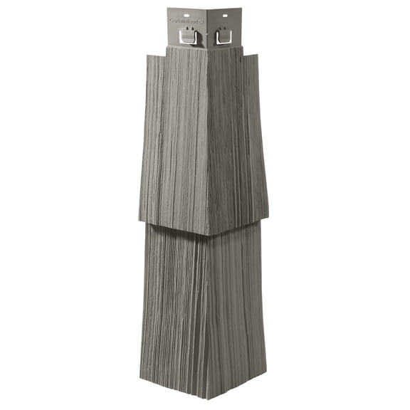 Cedar Impressions Double 9in. Staggered Rough Split Mitered Corner (Carton of 20) - Granite Gray