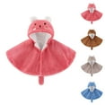 thumbnail image 5 of Xfvqtps Toddler Short Plush Cloak with Tail Cartoon Animal Design Double Layered Comfortable Soft Warm Winter Cape Coffee, 5 of 8