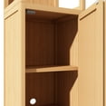thumbnail image 6 of Oufan  52" Multifunctional Bamboo Storage Cabinet, Freestanding Linen Tower Cabinet with Shutter Door&Open Shelf, Bamboo Storage Cabinet for Bathroom, 6 of 7