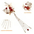 thumbnail image 4 of 1 par de clips de pelo vintage de estilo chino tassel de metal barrettes cabello para bodas, 4 of 7