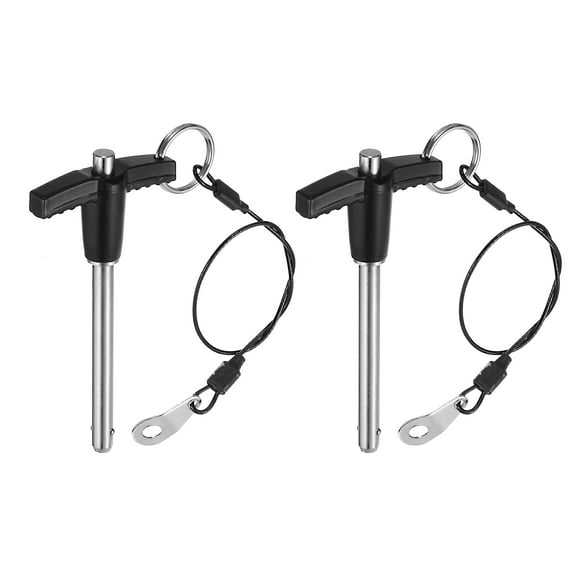 Uxcell 2Pack T Handle Lock Pins, 6mm x 50mm Usage Length Stainless Steel Push-Button Quick Release Pin