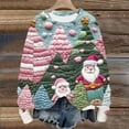 thumbnail image 2 of Womens Christmas Printed Sweatshirt Crewneck Long Sleeve Shirts Xmas Novelty Pullover Santa Claus Clothing Reindeer Stocking Tops Trendy Fashion Clothes, 2 of 4