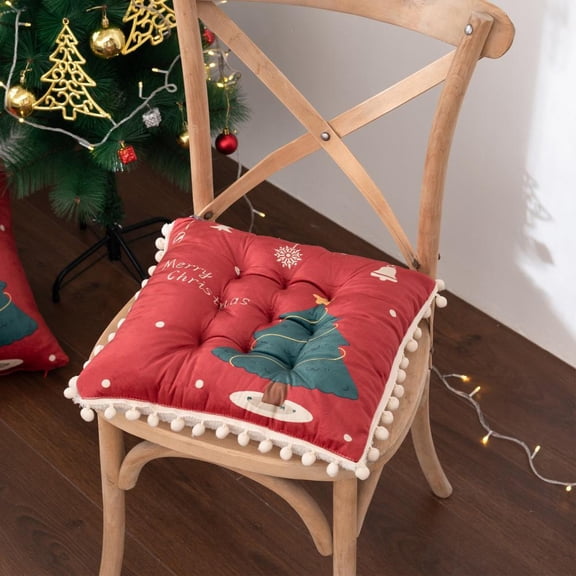 Feltree Christmas Cushion for Sofa and Office Chair, Breathable and Supportive Seat Cushion with No Sag, Festive Holiday Decor for Indoor and Outdoor Use, 15.75x15.75 Inch