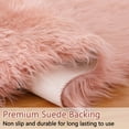 thumbnail image 4 of Fluffy Rectangle Area Rug, Thick Faux Fur Chair Couch Cover Small Shaggy Rug Carpet for Bedroom, Kids/Baby Room, Shag Floor Furry Bedside Fuzzy Carpet, Pink,4 x 6 ft Rectangle, 4 of 7