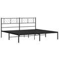 thumbnail image 3 of vidaXL Metal Bed Frame with Headboard Black 183x213 cm, 3 of 5