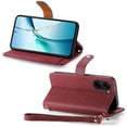 thumbnail image 2 of For Xiaomi Poco X7 Pro 5G Case RFID Blocking Zipper Pocket Leather Wallet Phone Cover with Strap - R, 2 of 5