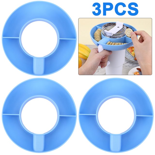 3 Uds Cuenco para Aperitivos Palomitas Maíz Con Pajita Portátil Reutilizable 40 Oz () Azul