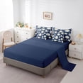 thumbnail image 5 of jejeloiu Cute Daisy 7-Piece Twin Bedding Sets,Kawaii Flower Bedding Comforter Set,White Deepblue Sheet Sets For Girls Kids,Super Cozy Room Decor Reversible, 5 of 8