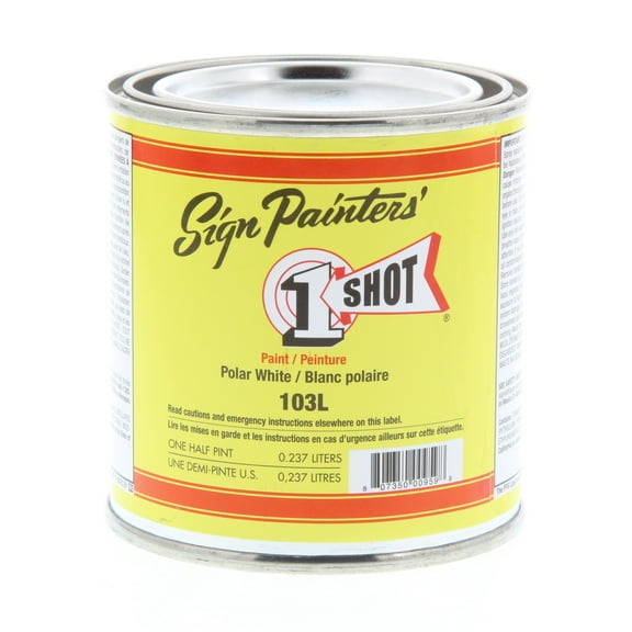 1 Shot Lettering Enamel, 8 oz., Polar White