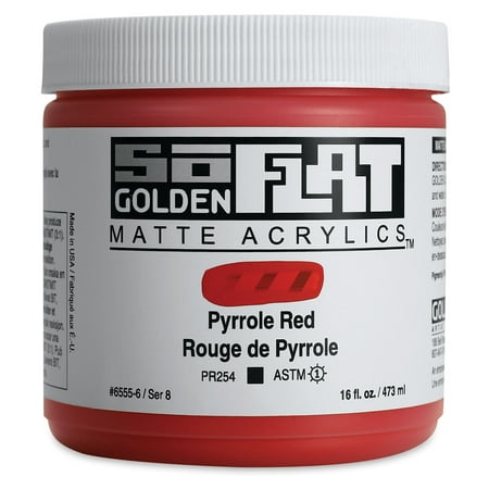 UPC: 0738797655560 | Golden SoFlat Matte Acrylic Paint – Pyrrole Red 473 ml Jar