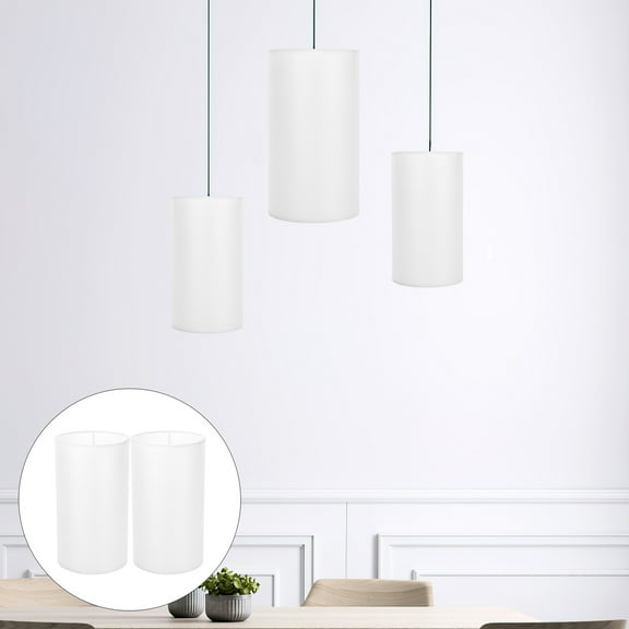 SWETRACE Lamp Shade for Cylinder Lamp White Linen 2Pcs 9.8x5.5x5.5in