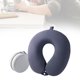 thumbnail image 1 of Almohada cervical de viaje de espuma viscoelástica con bolsa de almacenamiento para viajes en avión o coche. Funda de almohada con cremallera. Diseño Azul oscuro, 1 of 8