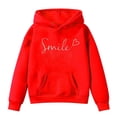 thumbnail image 2 of SGMVNU Boys Girls Hoodies 4-5 Years Red Hoodies for Teen Girls Trendy Y2K Cute Long Sleeve Letter Print Hooded Sweatshirts Pullover Tops with Pockets, 2 of 5