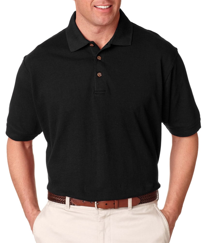 8535 Men's Classic Polo Shirt Black4XLarge