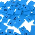 thumbnail image 3 of 100x Juguetes / Letras Baldosas de Rebanada Tablero Racks para Manualidades, Educación, Adornos Azul Gloria Azulejos de ortografía de madera, 3 of 6