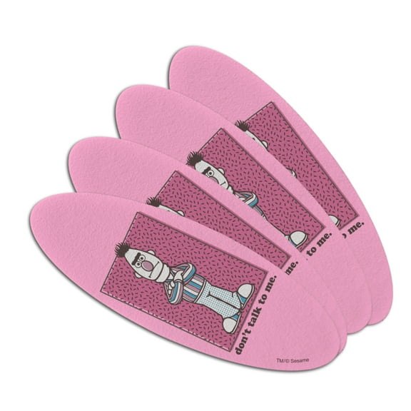 Sesame Street Bert Don't Talk to Me Double-Sided Oval Nail File Emery Board Set 4 Pack