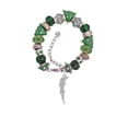 thumbnail image 2 of Silvertone Large Clear Crystal Lightning Bolt Green Christmas Bead Bracelet, 2 of 4
