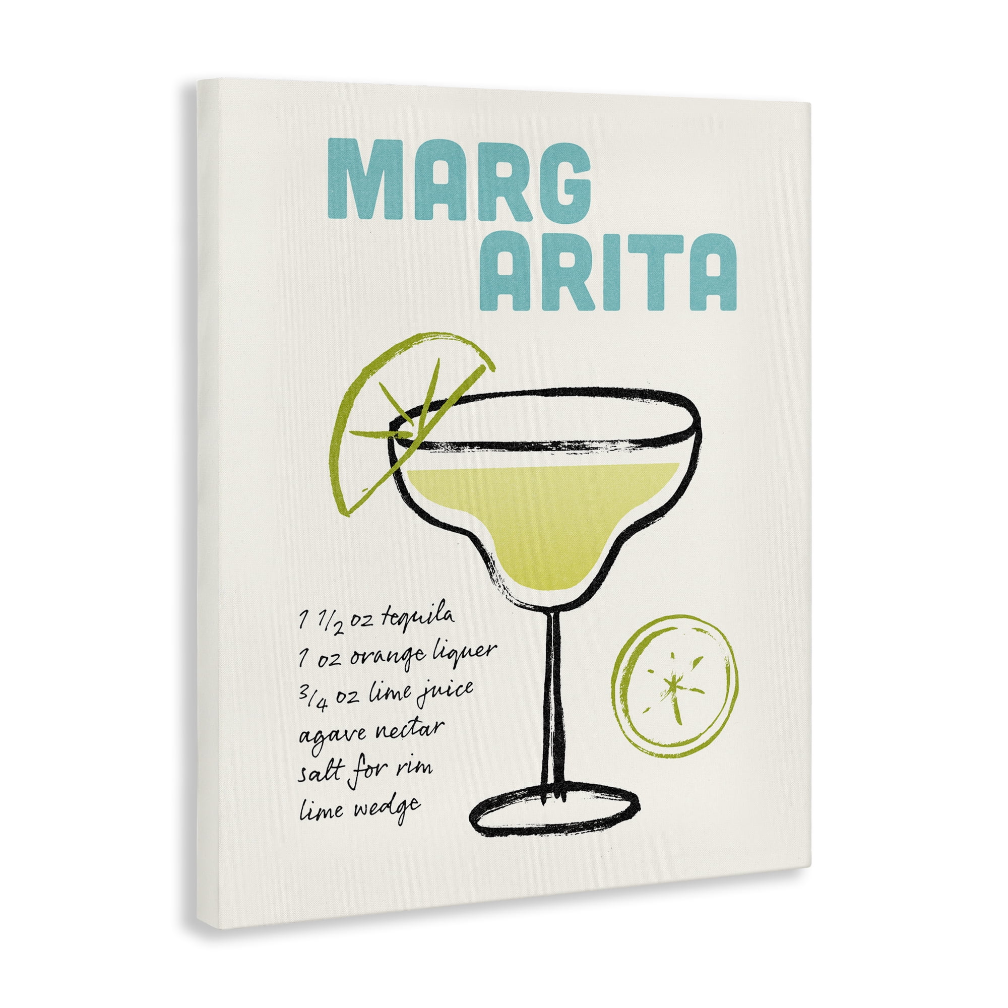 Stupell Industries Margarita Drink Recipe Food & Beverage Painting Gallery Wrapped Canvas Art Print Wall Art, 30 x 40