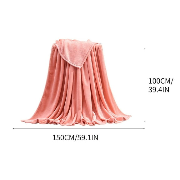 Lilgiuy Throw Blanket, Super Soft Warm Lightweight Breathable Cozy Solid Color Plush Blanket for Bed Couch Sofa Car Office, 39"x59", Rose Pink