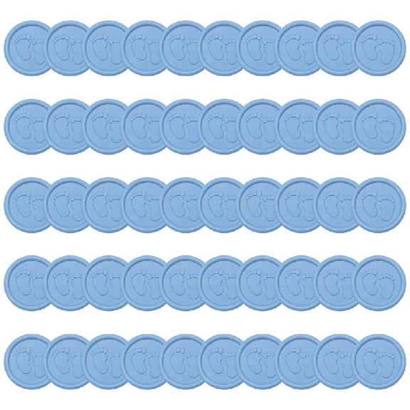 Pack of 50 Pearls Pink Waxs Seal Sticker with Footprint Designs for Easy Sealing on Letter