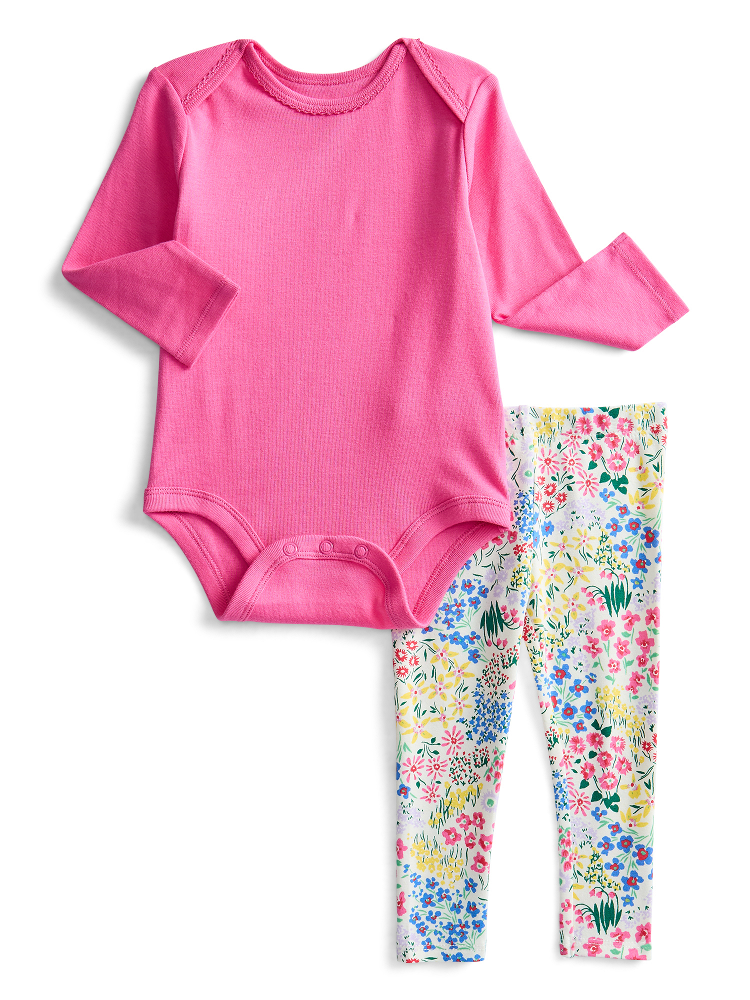 Wonder Nation Baby Girls Bodysuit and Leggings Outfit Set, 4-Piece, Sizes 0M-24M