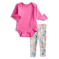 thumbnail image 2 of Wonder Nation Baby Girls Bodysuit and Leggings Outfit Set, 4-Piece, Sizes 0M-24M, 2 of 5
