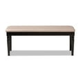 thumbnail image 2 of Giovanni Modern and Contemporary Sand Fabric Upholstered and Dark Brown Finished Wood Dining Bench, 2 of 5