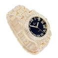 thumbnail image 4 of Charles Raymond Blinged Out Gold Round Hip Hop Luxury Mens Wristwatch w/Iced Out ZZ Link Design Bracelet - L0504RNB ZZ Gold Black Panther, 4 of 8