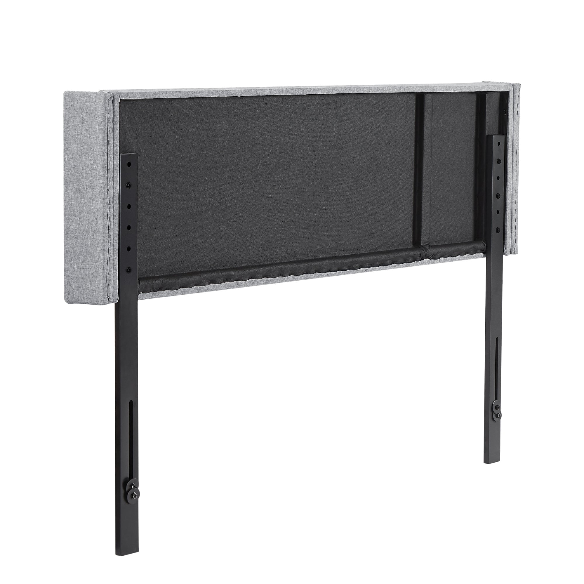 VECELO Queen Size Adjustable Height Upholstered Headboard, Modern Wingback Headboard with Double Nailhead Trimming and Button Tufting for Bedroom, Light Gray