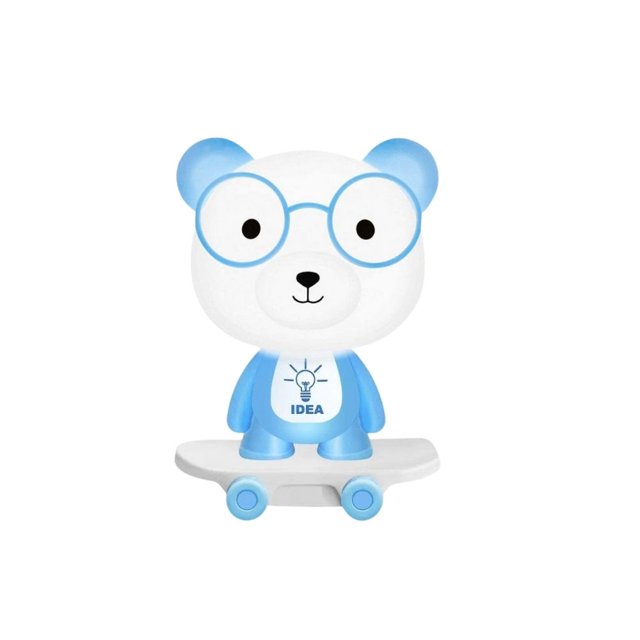Lámpara de noche para niños Gadgets and Fun Oso en patineta color Azul