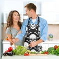 thumbnail image 6 of Skull Head and Crossbones 5 Pcs Kitchen Set Heat Resistant Oven Mitts and Non-Slip Pot Holders with Adjustable Cooking Apron, 6 of 6