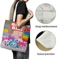 thumbnail image 3 of Baby Riki Bolso de tela con estampado de lienzo para mujer, bolsa de compras reutilizable y estética, con cremallera interior, regalo para mujer,38*45cm., 3 of 6