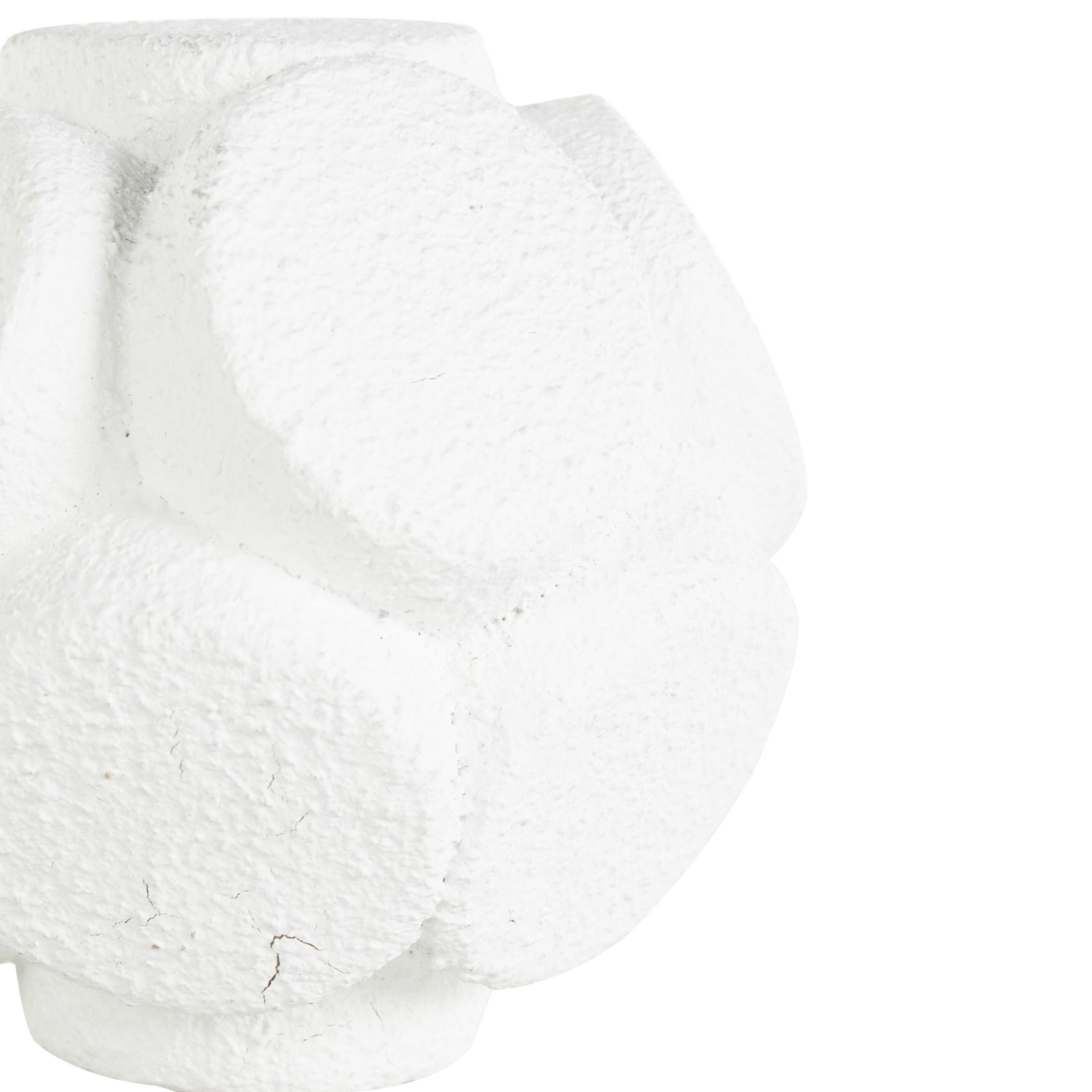 DecMode White 5" Textured Resin Orbs & Vase Filler with Varying Sizes (3 Count)
