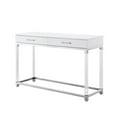 thumbnail image 2 of Posh Briar 2-Drawer Metal Console Table with Acrylic Legs in White/Chrome, 2 of 8
