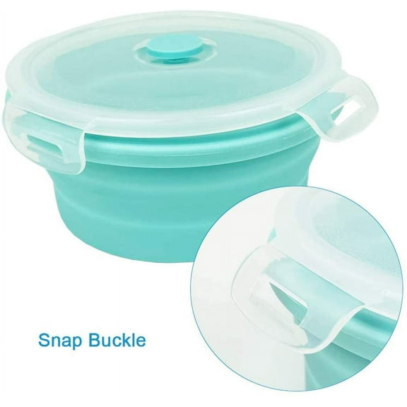 Casewin 42oz Silicone Collapsible Bowls - Silicone Folding Travel Bowl with Lids - Expandable Food Storage Containers - BPA Free, Portable, Compatible with Freezer and Microwave