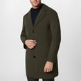 thumbnail image 2 of CharmCyan Men's Single Breasted Long Sleeve Wool Blend Overcoat Classic Notched Lapel Formal Business Outerwear Jacket Army Green L, 2 of 2