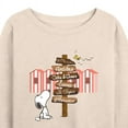 thumbnail image 3 of Peanuts - Summer Edition - Snoopy Looking for a Destination on Sign - Women's Lightweight French Terry Long Sleeve Shirt, 3 of 5