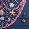 thumbnail image 4 of Sea Animal Photo Display Fishnet, 78.74x39.37in Decorative Mesh with Sea Animal Ornaments for Photo Display, Beach Party, Bedroom, Living Room, Coastal Home, and Nautical Wall Styling, Pink, 4 of 6
