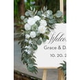 thumbnail image 4 of 2-Pack Sage Green & White Wedding Flower Swag Set, Large: 35.43"L x 14.56"W, Small: 24.80"L x 12.99"W, Artificial Flowers for Wedding Arch, Ceremony, Table Centerpieces, Wall Hanging, 4 of 9