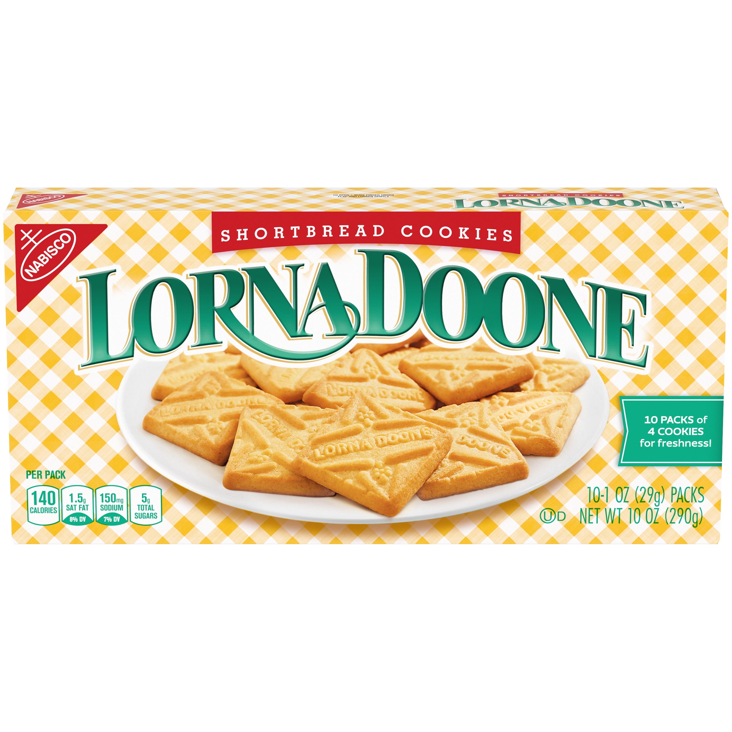 Lorna Doone Shortbread Cookies, 10 Packs (4 Cookies Per Pack) Walmart