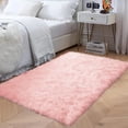 thumbnail image 1 of LAICAIW Pink Rugs for Bedroom Girls Washable Faux Fur Rug 3x5 Soft Fluffy Plush Throw Rugs for Living Room Bedside Rug Home Decor Shaggy Rug, Rectangle, 1 of 7