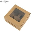 thumbnail image 2 of SPRING PARK 10Pcs Kraft Cupcake Boxes with Window, Kraft Standard Bakery Boxes with Window Food Grade Cake Container for Muffins Gift Treat Box Bulk, 2 of 7
