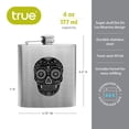 thumbnail image 3 of True Dia De Los Muertos Flask for Whiskey, Vodka, Camping, Gifts 6oz Silver, 3 of 4